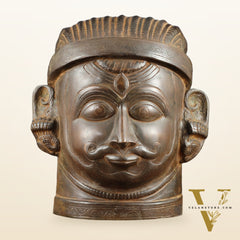 Majestic brass Lord Shiva Face Mukhalingam – Rustic Tone, 11" Height