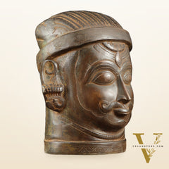 Majestic brass Lord Shiva Face Mukhalingam – Rustic Tone, 11" Height