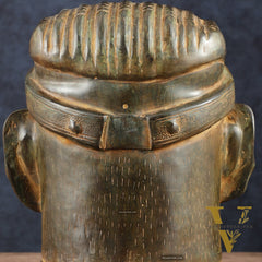 Majestic brass Lord Shiva Face Mukhalingam – Rustic Tone, 11" Height