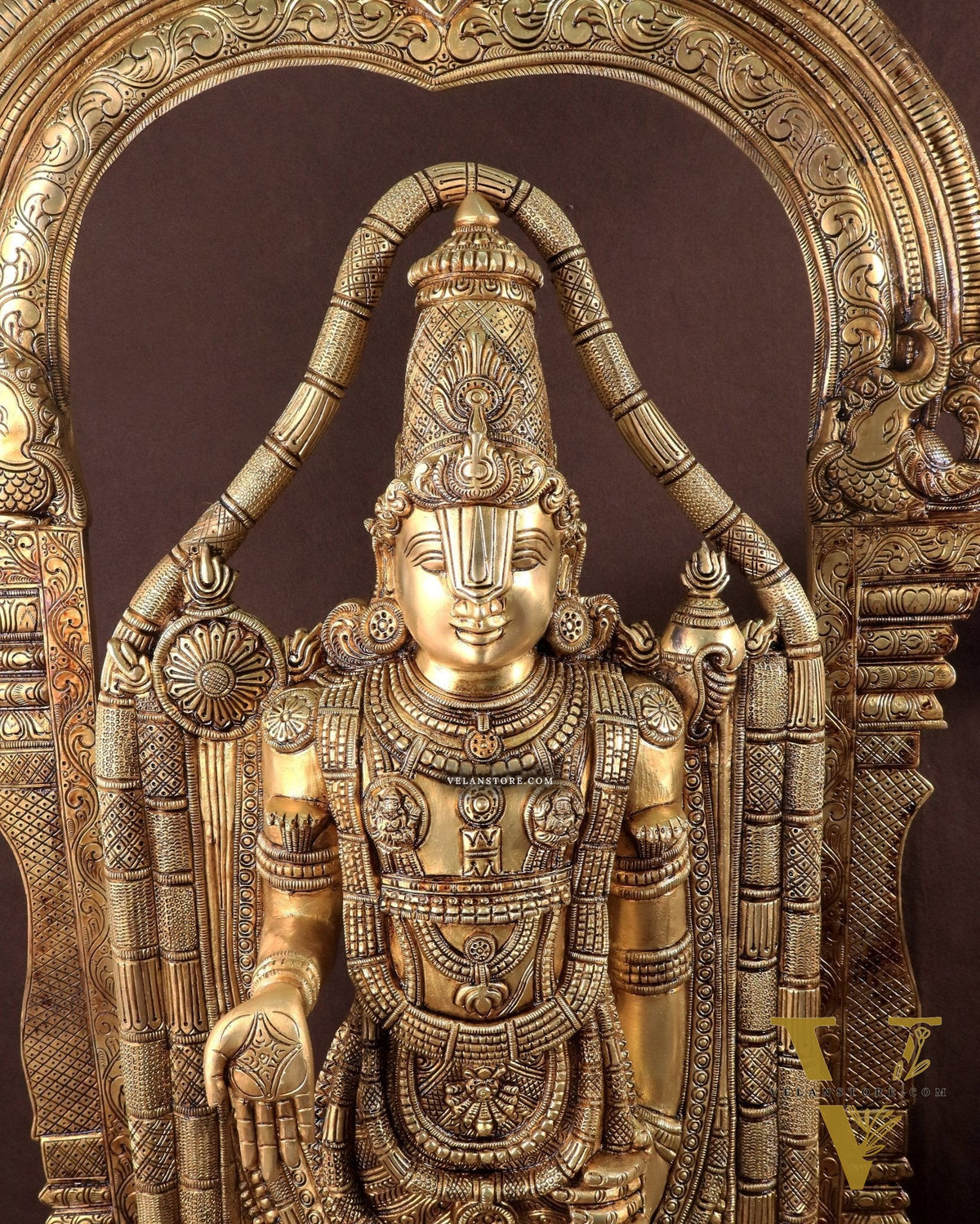 Majestic Brass Lord Venkateshwara & Goddess Padmavathi Statues – Temple Pair 40"