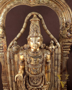 Majestic Brass Lord Venkateshwara & Goddess Padmavathi Statues – Temple Pair 40"