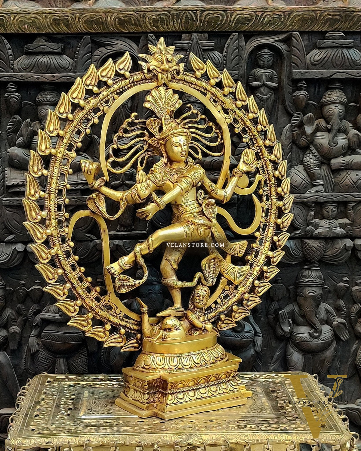 Majestic Brass Nataraja Statue with OM Symbol - 25 Inch Handcrafted Art