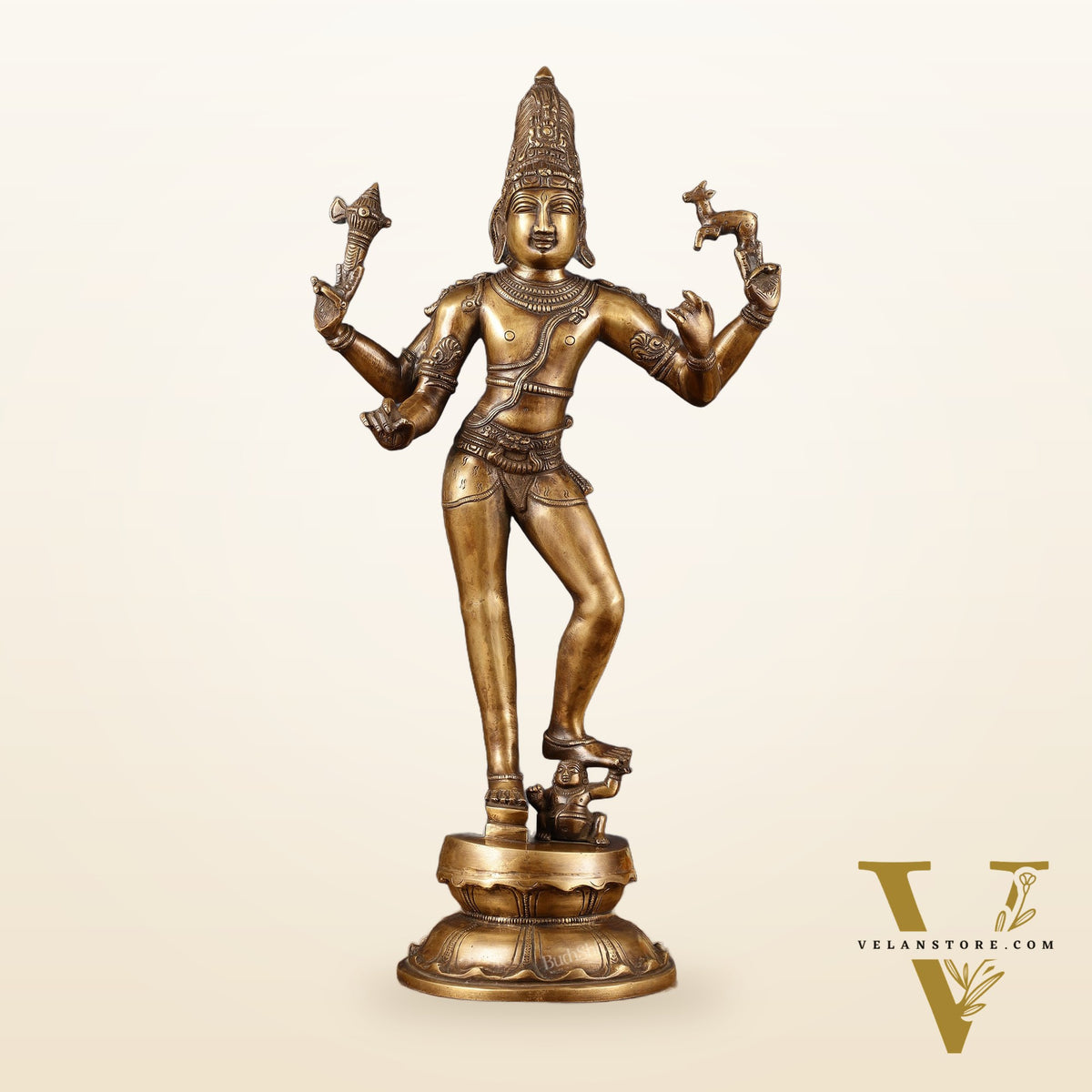 Majestic Brass Pashupatinath  Shiva in Tripurasamhara Form Statue 19"