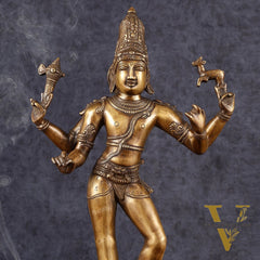 Majestic Brass Pashupatinath  Shiva in Tripurasamhara Form Statue 19"