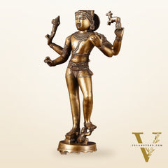 Majestic Brass Pashupatinath  Shiva in Tripurasamhara Form Statue 19"