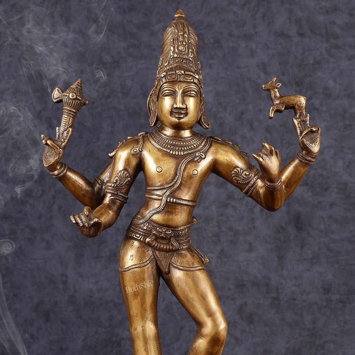 Majestic Brass Pashupatinath  Shiva in Tripurasamhara Form Statue 19"