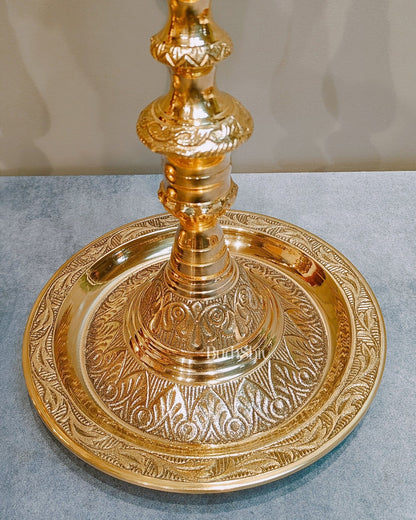 Majestic Brass Peacock Samai Lamp  Perfect for Inauguration Ceremonies | 2 Feet (26 Inch)