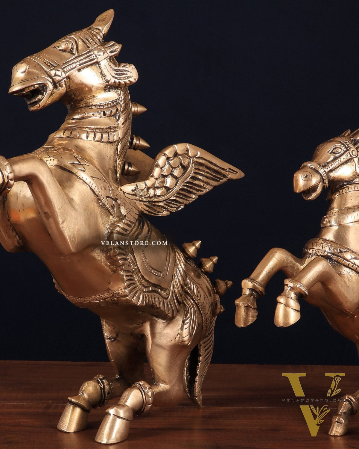 Majestic Brass Pegasus Flying Horse Statue Set – 11.5" & 9" | Father & Son Pair