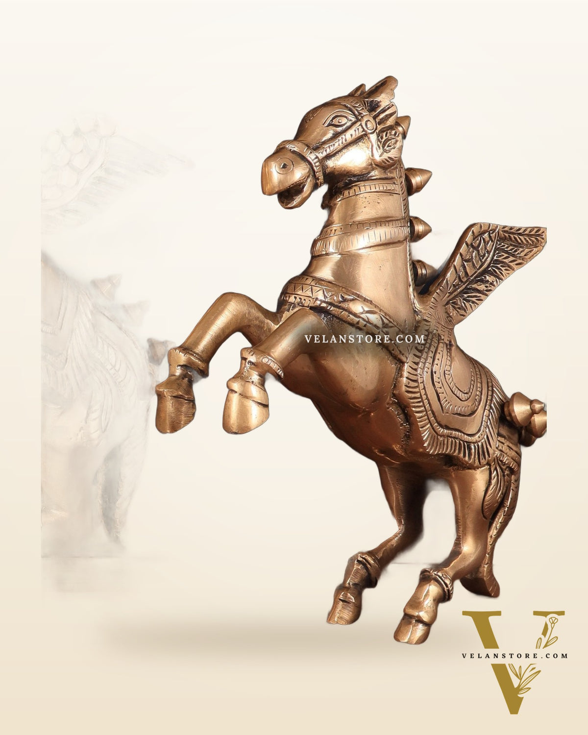 Majestic Brass Pegasus Flying Horse Statue Set – 11.5" & 9" | Father & Son Pair
