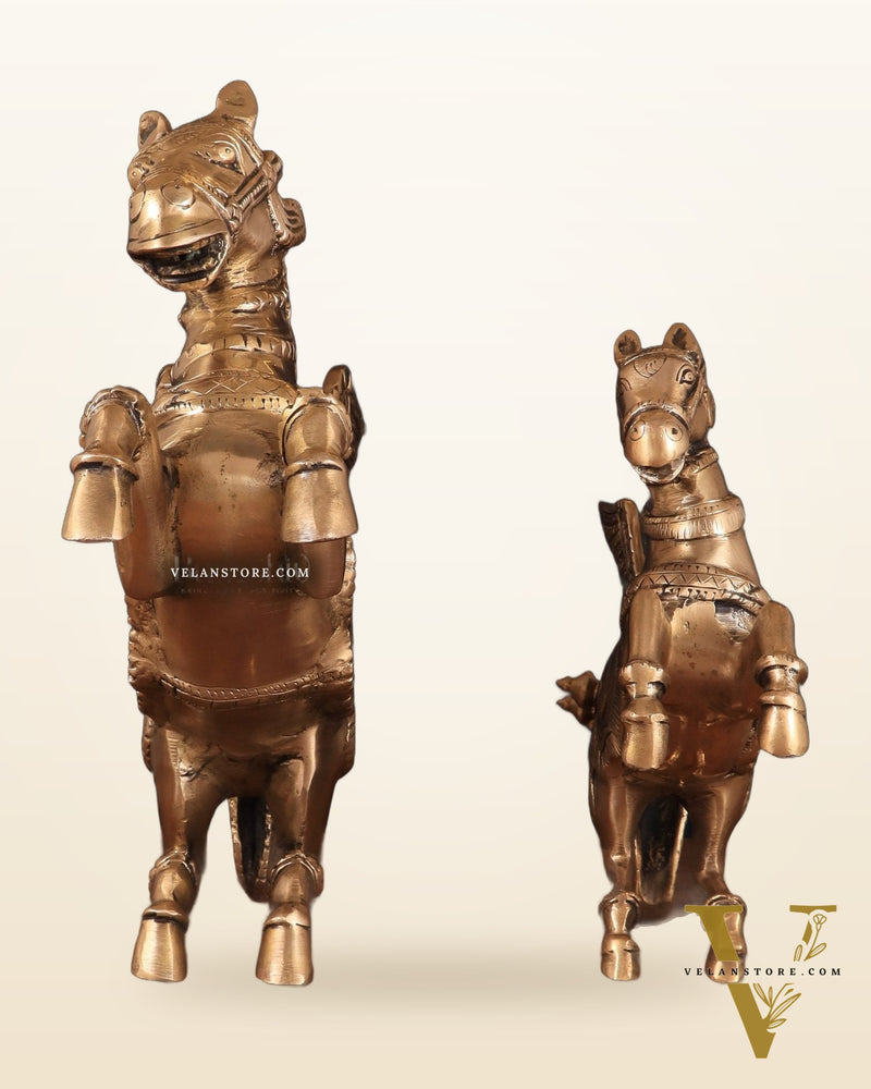 Majestic Brass Pegasus Flying Horse Statue Set – 11.5" & 9" | Father & Son Pair