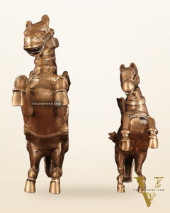 Majestic Brass Pegasus Flying Horse Statue Set – 11.5" & 9" | Father & Son Pair