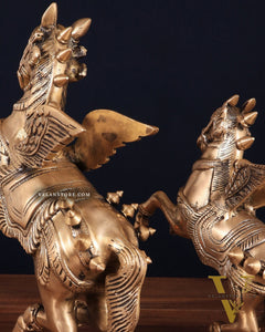 Majestic Brass Pegasus Flying Horse Statue Set – 11.5" & 9" | Father & Son Pair