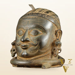 Majestic Brass Shiva with Mukhalingam and Naga Aura Statue – 9.5" Height