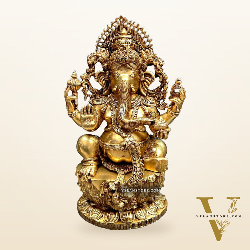 Majestic Ganesha Lakshmi Saraswati Large Sized 26"