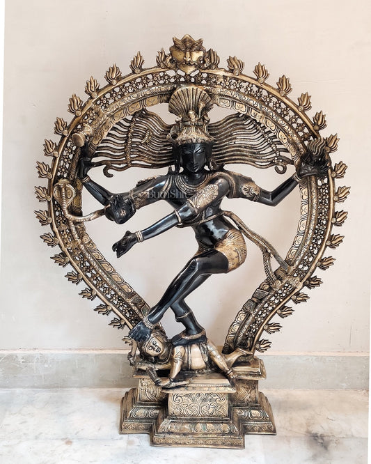 Majestic Handcrafted Nataraja Statue - 35 inch/ 3 feet