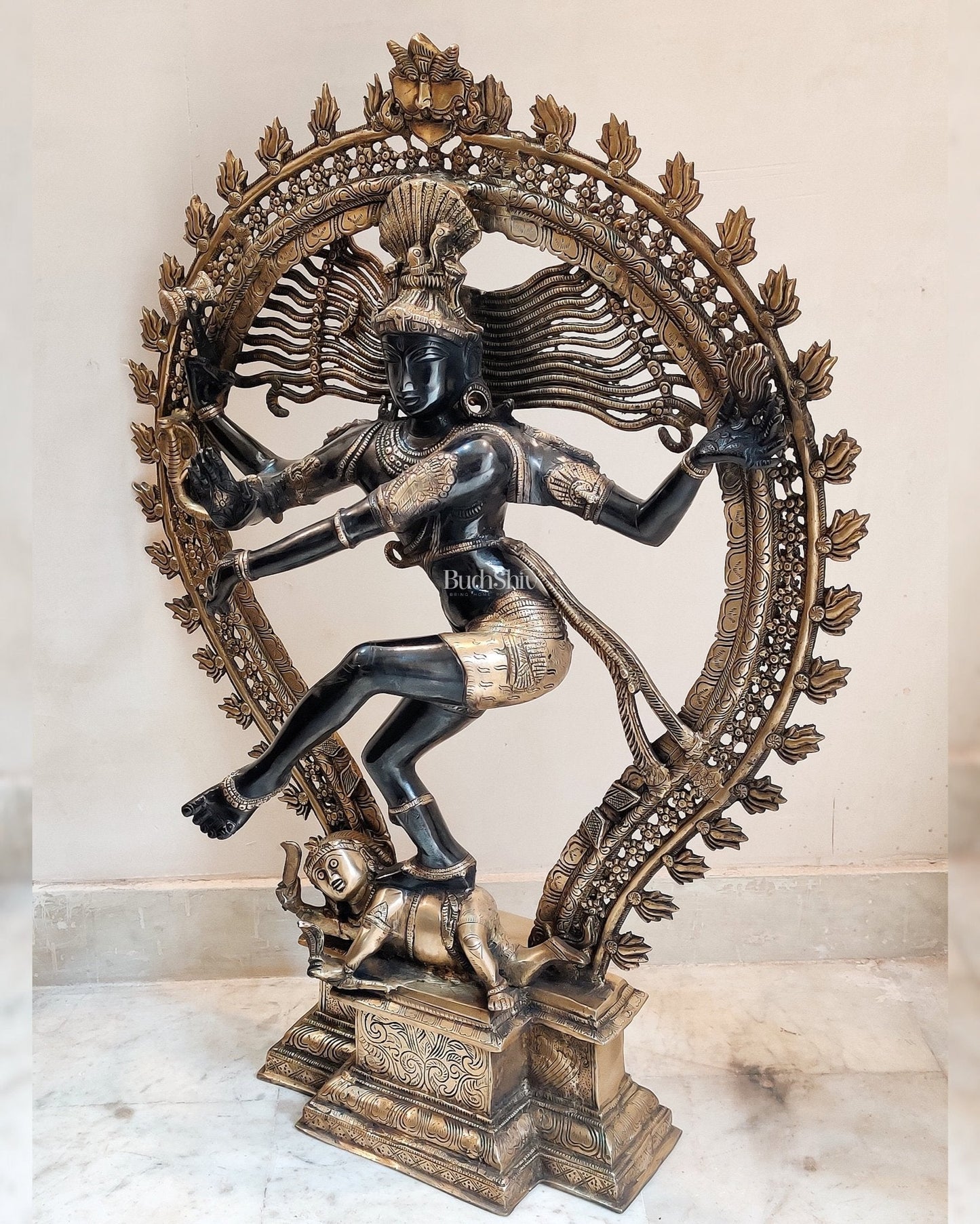 Majestic Handcrafted Nataraja Statue - 35 inch/ 3 feet
