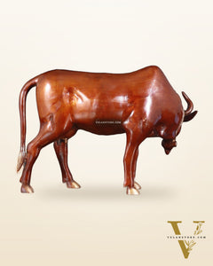 Majestic Large Brass Cow Statue – Double Chola Tone