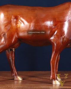 Majestic Large Brass Cow Statue – Double Chola Tone