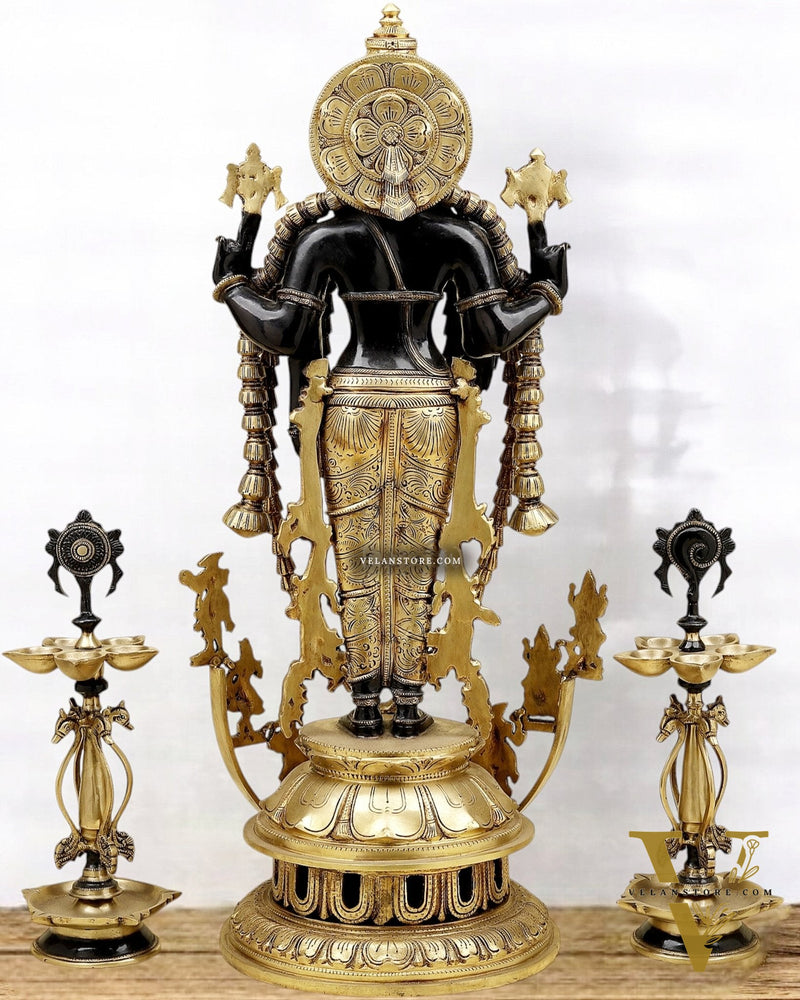 Majestic Lord Vishnu Dashavatar Bronze Statue | 30 Inch (76.2 cm)