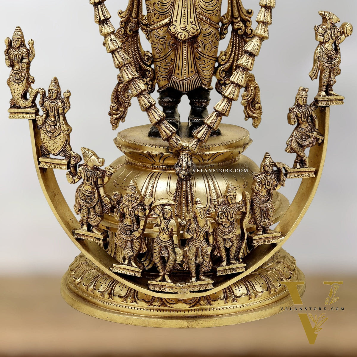 Majestic Lord Vishnu Dashavatar Bronze Statue | 30 Inch (76.2 cm)
