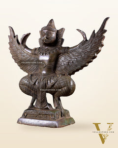 Majestic Pure Brass Garuda with Open Wings – 14" vintage bronze patina