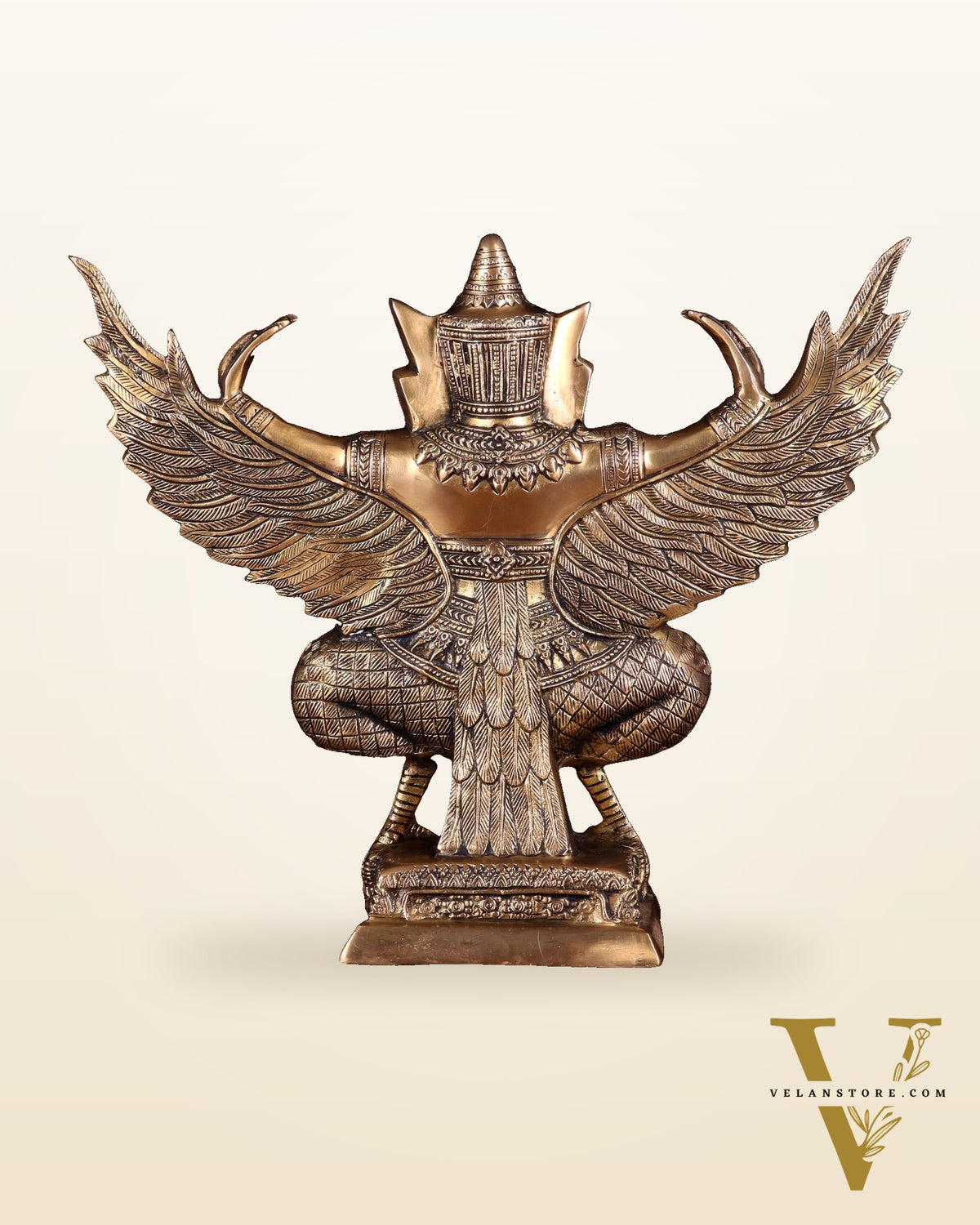 Majestic Pure Brass thai Garuda with Open Wings – 14" | Sacred Home Centerpiece