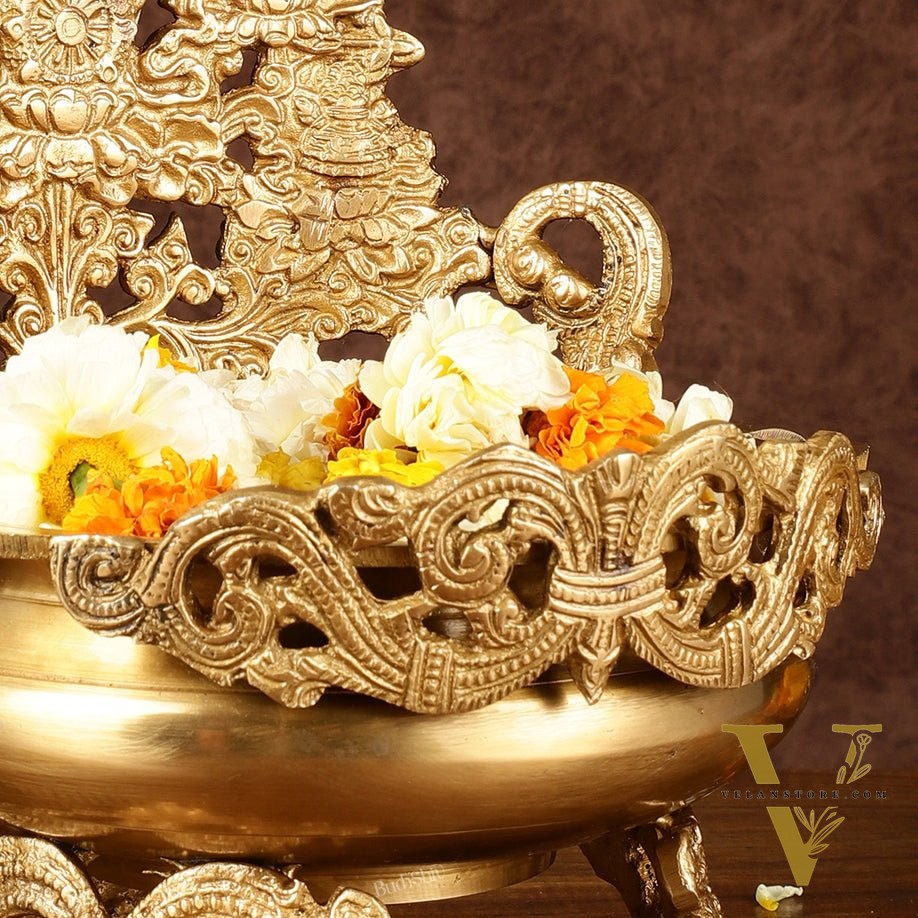 Majestic Pure Brass Urli Bowl | Height: 11.5 inch