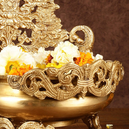 Majestic Pure Brass Urli Bowl | Height: 11.5 inch