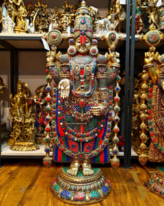 Majestic Tirupati Balaji Venkateshwar Brass Statue 48 inch