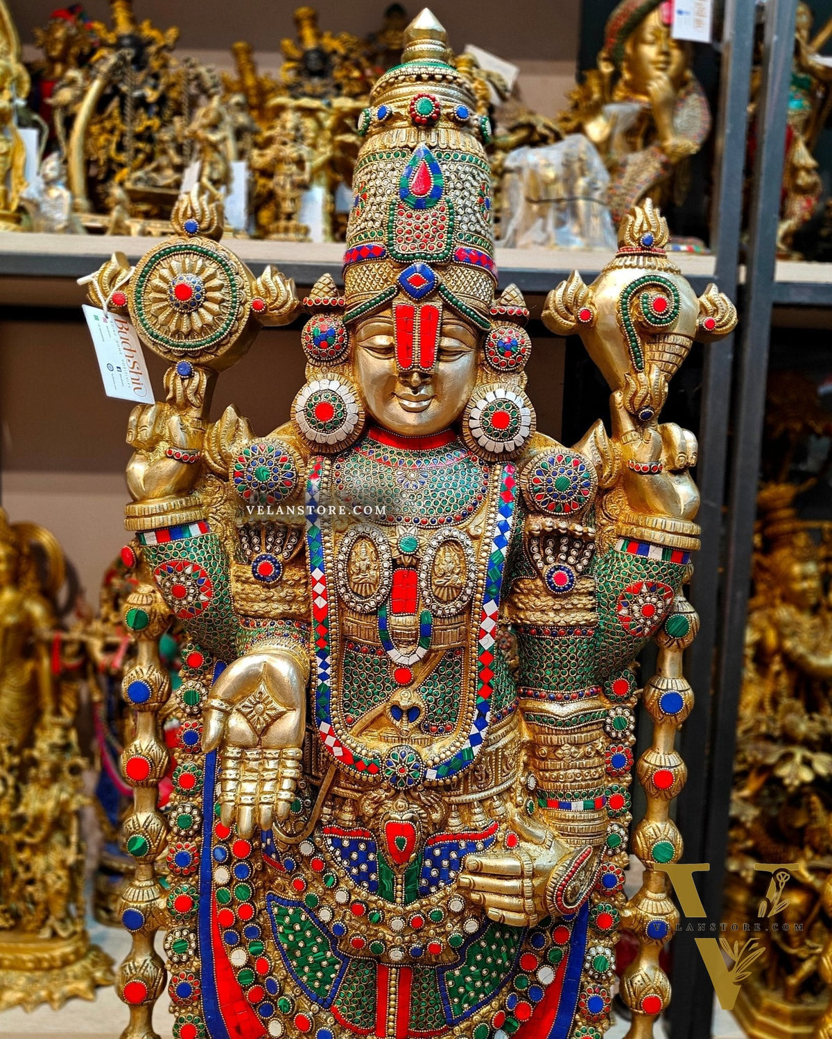 Majestic Tirupati Balaji Venkateshwar Brass Statue 48 inch
