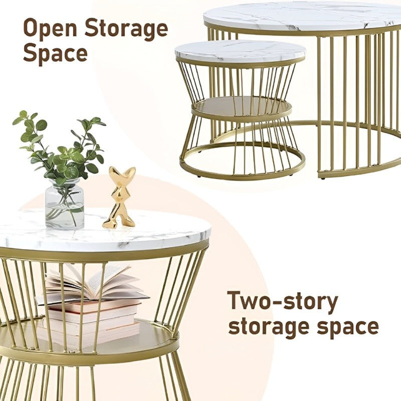 Marble Top Nesting Table set of 2