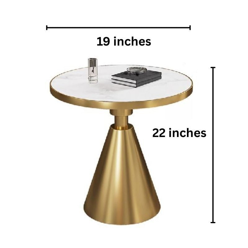 Mureens White Marble Side Table