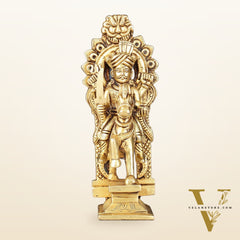 Martanda Bhairava Pure Brass Khandoba on Horse with Arch Idol | 6"