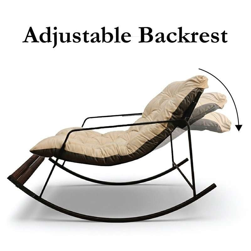 Comfy Rocking Chair with Foot Massager & 4 Ft Jute Rug — Complete Relaxation Corner Set