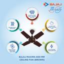 BAJAJ Maxima with 2 Year Warranty Anti Dust 600 mm Ceiling Fan (1 Star | Brown | Pack of 1)