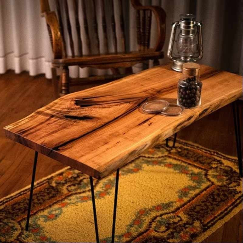 Meager Black Epoxy Resin Coffee Table