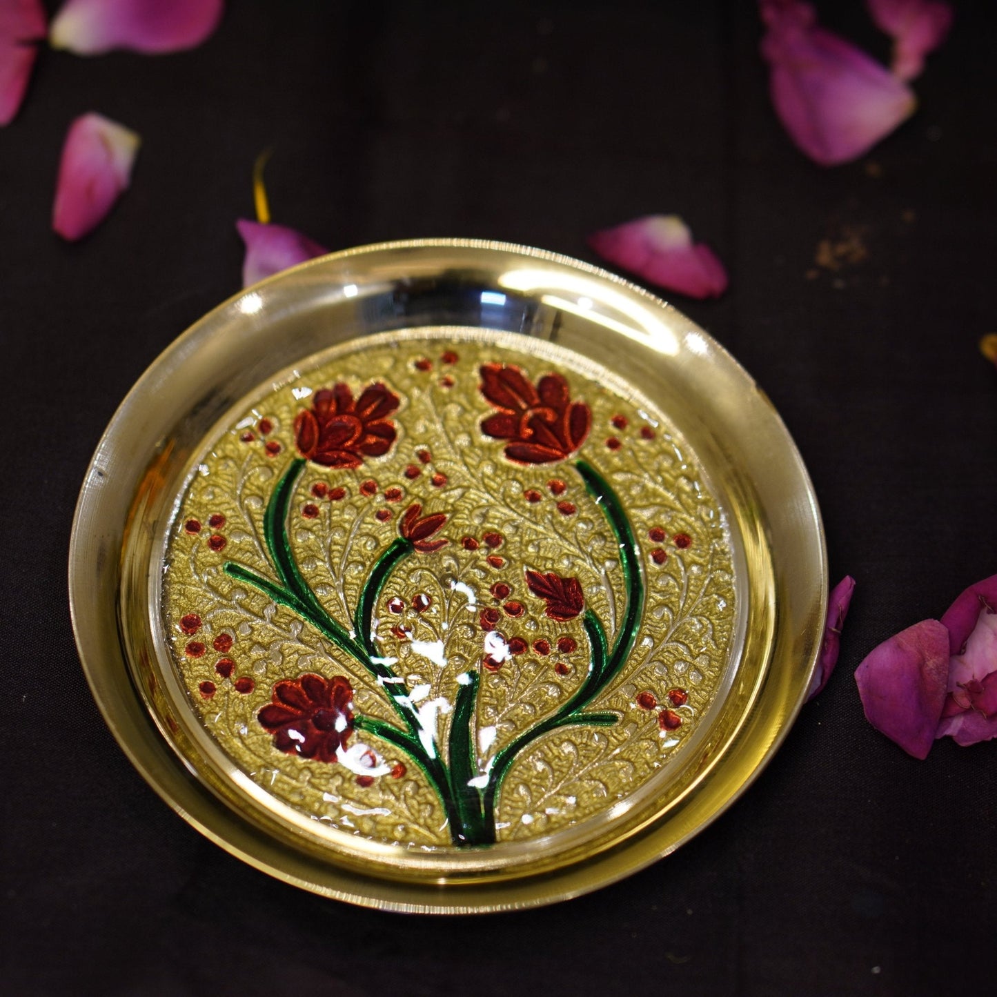 Meenakari bhog plate