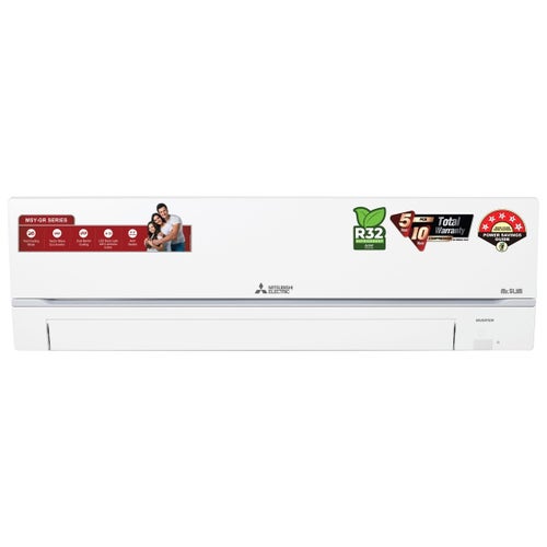 Mitsubishi Electric GR Series Split 1.9 Ton 5 Star Inverter AC | Fast Coolng | Quiet Operation | Aerodynamics Technology | White (MSY-GR22VF)