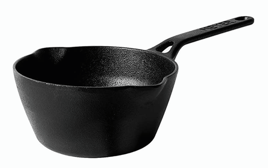 Meyer Pre-Seasoned Cast Iron Deep Skillet | Cast Iron Frypan | Iron Pan | Induction Frying Pan | Iron Fry Pan |Deep Frying Pan| Cast Iron Utensils for Cooking | Iron Cookware for Kitchen, 18cm, Black