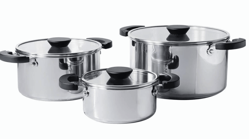 Meyer Kitchen Hacks Nickel Free Stainless Steel 3 Piece Casserole Set | Biryani Pot | Induction Cookware Set | Cooking Pot | Cooking Utensils for Kitchen- 16cm/ 20cm/ 24cm, Grey-1