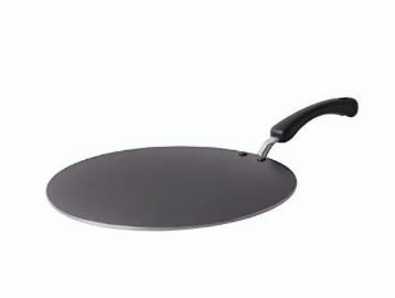 Meyer Aluminium Non Stick Edge-Less Flat Tawa, Orange, 30 cm, (01841)
