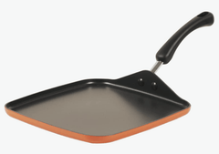 Meyer Non Stick Aluminium Square Tawa, 28 cm, Orange-1