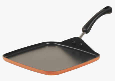 Meyer Non Stick Aluminium Square Tawa, 28 cm, Orange
