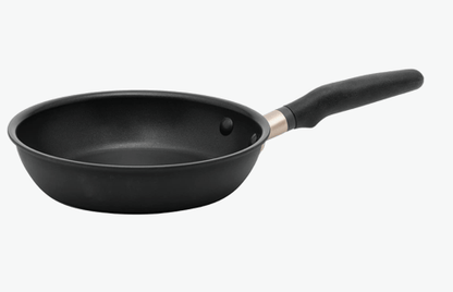 Meyer Accent Series Hard Anodized + Nonstick Open Frying Pan/Skillet with Silicone Handles / Gas and Induction Suitable/ 3mm Thickness, 20cm/2 litres, Matte Black