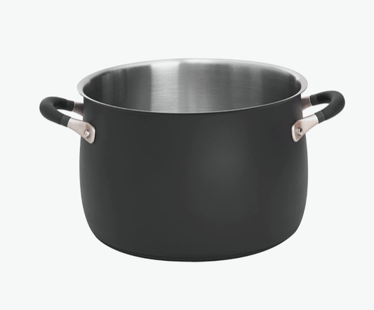 Meyer Accent Series Stainless Steel Dutch Oven| Biryani Pot| Cooking and Serving Casserole Pan with Ergonomic Grip Silicone Handles | Gas and Induction Compatible, 8 Liters