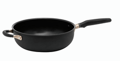 Meyer Accent Series Hard Anodized + Non-stick Chef's Pan/ Stir fry with Ergonomic Grip Silicone Handle| Gas and Induction Compatible, 4.5 Liters, Matte Black-1