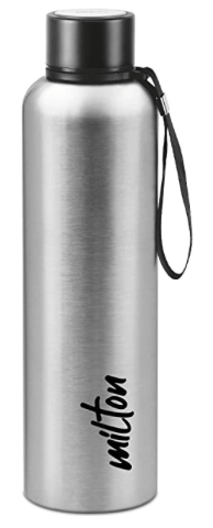 Milton Aura 1000 Thermosteel Bottle, 1.05 Litre, Silver | 24 Hours Hot and Cold | Easy to Carry | Rust & Leak Proof | Tea | Coffee | Office| Gym | Home | Kitchen | Hiking | Trekking | Travel Bottle
