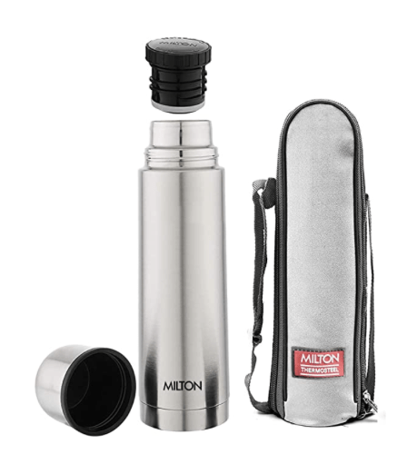 Milton Plain Lid 750 Thermosteel 24 Hours Hot and Cold Water Bottle, 750 ml, Silver