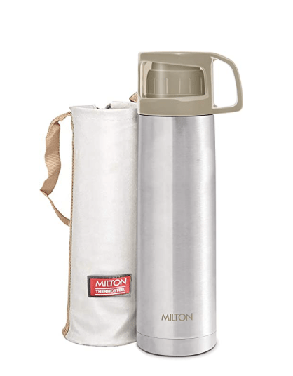 MILTON ThermoSteel Glassy Hot & Cold Bottle with Drinking Cup Lid...-1