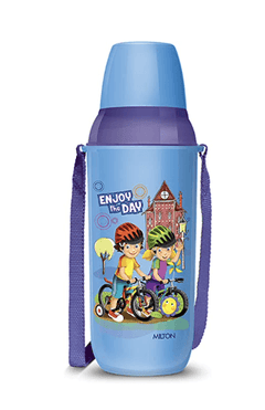 Milton Steel Swift 600 Insulated School Kids Bottle with Inner Steel, 520 ML, Dark Blue-1